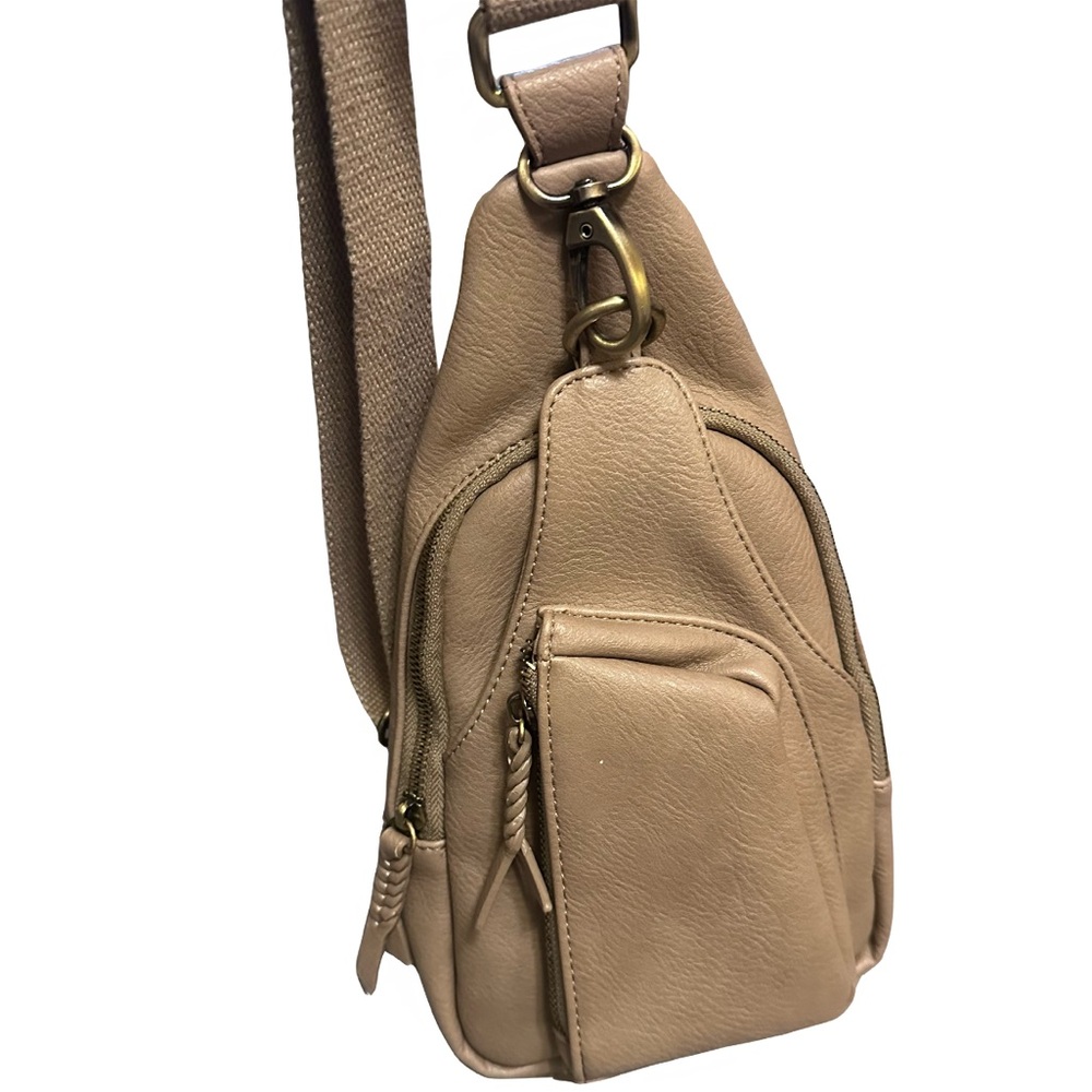 Antik Kraft Vegan Leather Sling Beige Khaki - Picture 1 of 5